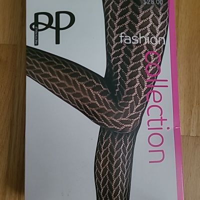 Pretty Polly NPAYK7 Leaf Net Pattern Tights Black One Size